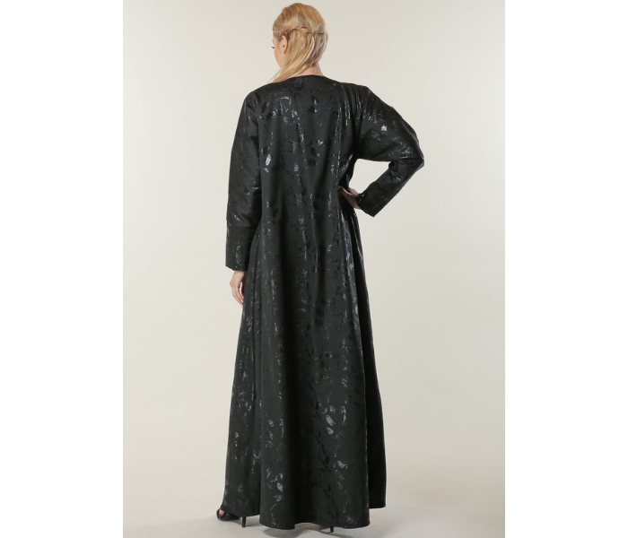 Moistreet Small Black Jaquard Abaya - Zoom Image 3