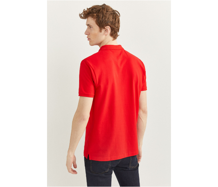 Springfield SS20 Basic Solid Slim Fit Polo T-Shirt XXX-Large For Men - Red - Zoom Image 3