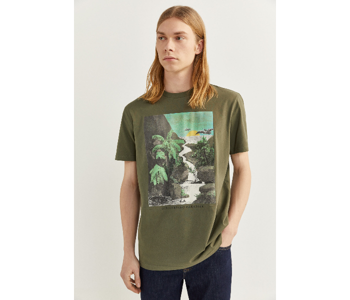 Springfield SS18 SPF Printed Short Sleeve T-shirt Medium - Green - Zoom Image 2