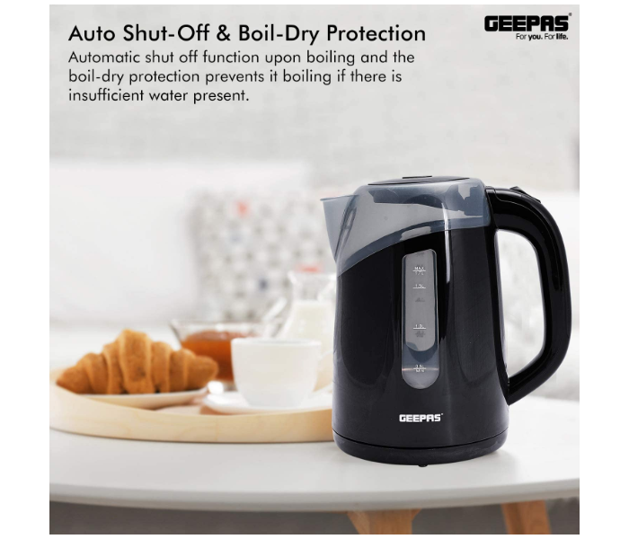 Geepas GK38027 1.7L Plastic Kettle - Black - Zoom Image 7