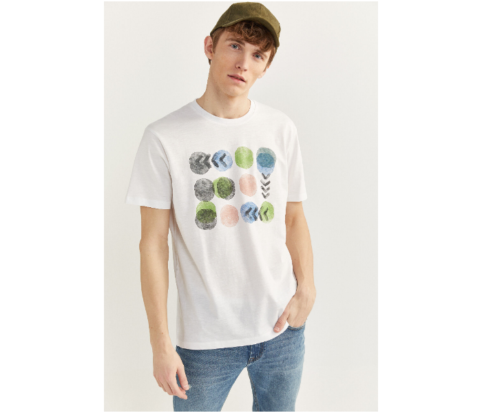 Springfield SS20 Short Sleeve Knitted T-shirt Small For Men - White - Zoom Image 1