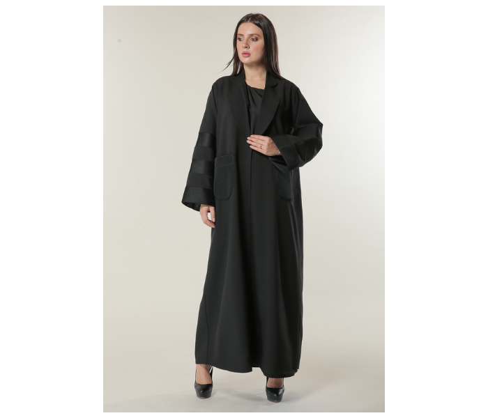 Moistreet Large Black Casual Coat Style Abaya - Zoom Image 1