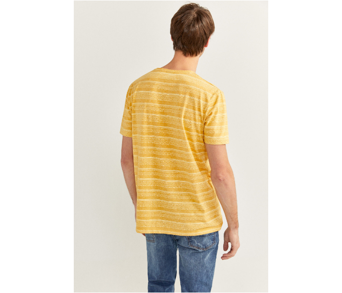 Springfield SS20 Short Sleeve Knitted T-shirt Small For Men - Mustard - Zoom Image 4