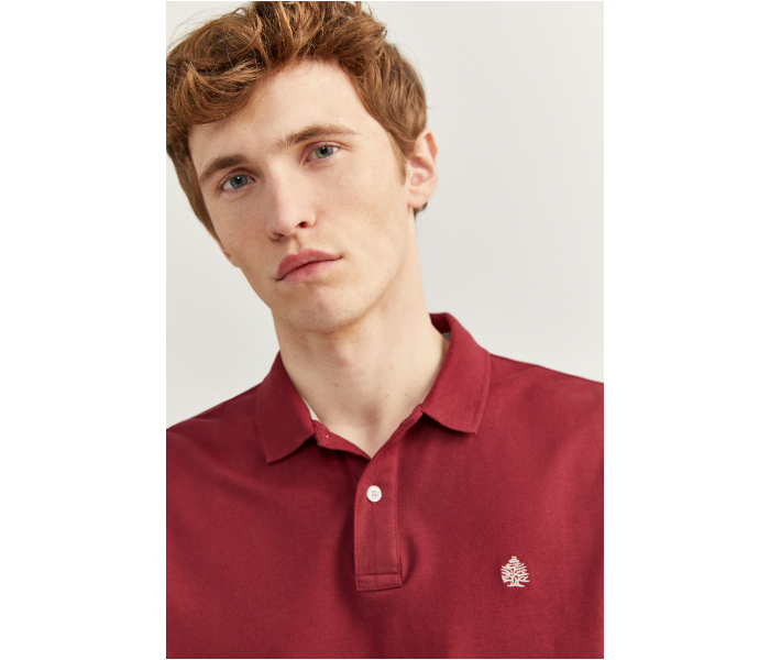 Springfield SS20 Basic Solid Slim Fit Polo T-Shirt XXX-Large For Men - Maroon - Zoom Image 2