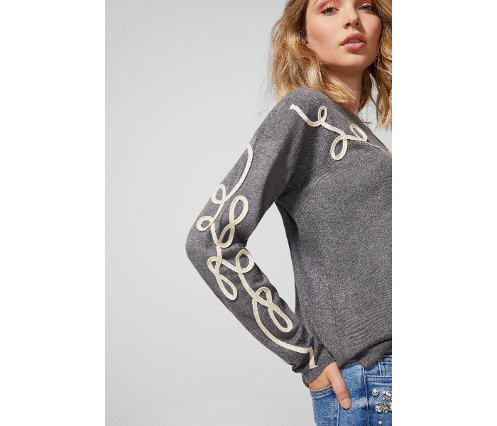 Springfield AW18 Long Sleeve Knitwear X-Small For Women - Dark Grey - Zoom Image 2