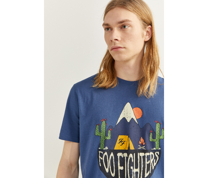 Springfield SS20 Regular fit Foo Fighters Print T-Shirt X-Large For Men - Blue - Zoom Image 2