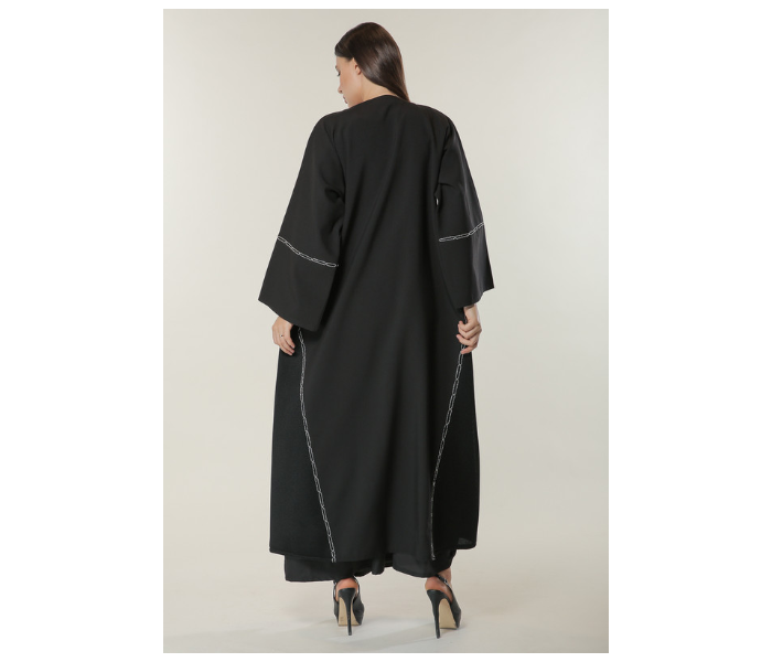 Moistreet Medium Black Abaya with Handwork - Zoom Image 3