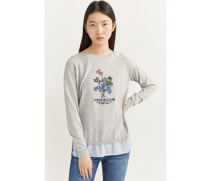 Springfield SS20 Long Sleeve Knitwear Extra Large For Women - Light Grey - Zoom Image 4