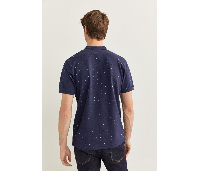 Springfield SS20 Basic Dotted Slim Fit Polo T-Shirt Large For Men – Dark Blue - Zoom Image 3