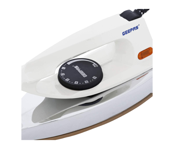 Geepas GDI7729 Dry Iron With Nonstick Golden Teflon Plate - White - Zoom Image 4