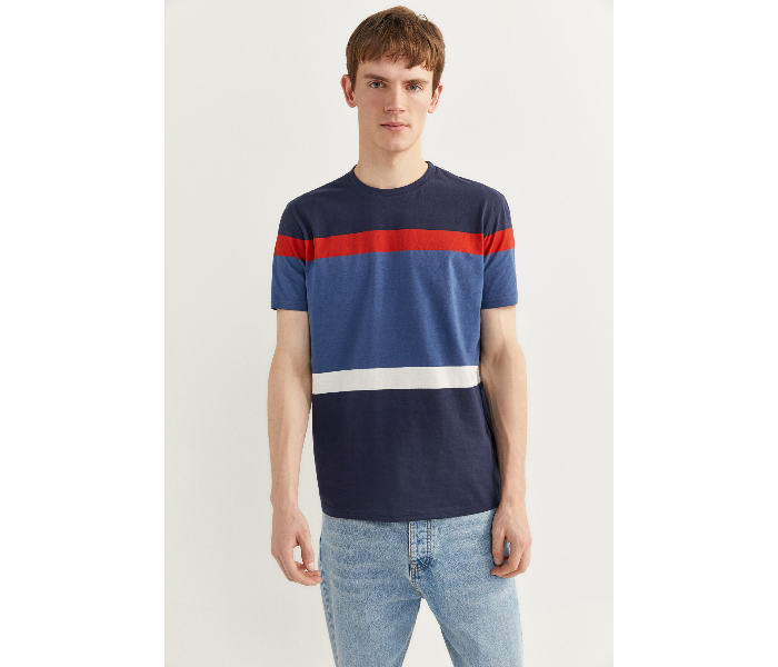 Springfield SS20 Short Sleeve Knitted T-shirt Medium For Men - Blue and Red - Zoom Image 1