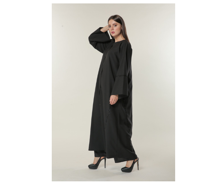 Moistreet Medium Black Formal Abaya with Handwork - Zoom Image 2