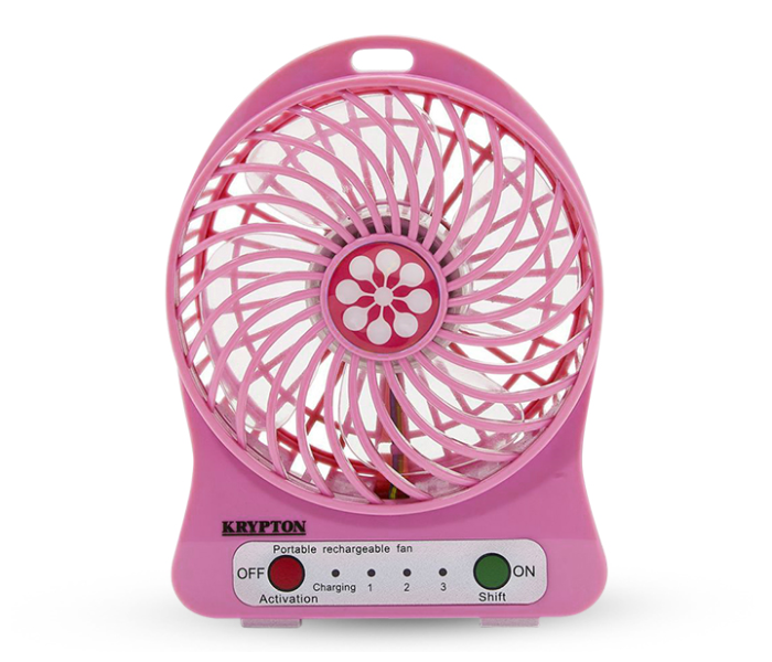 Krypton KNF6037 Mini Rechargeable Fan - Pink - Zoom Image