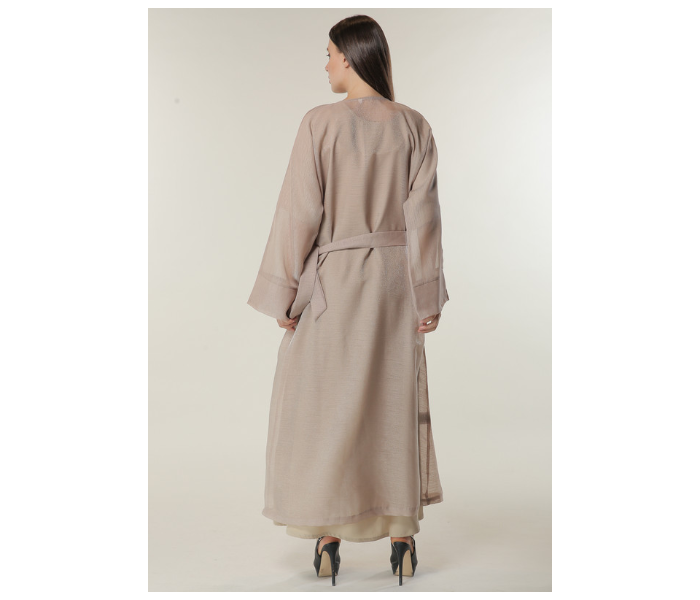 Moistreet Medium Organza Abaya Set with Beige Under Abaya - Zoom Image 3