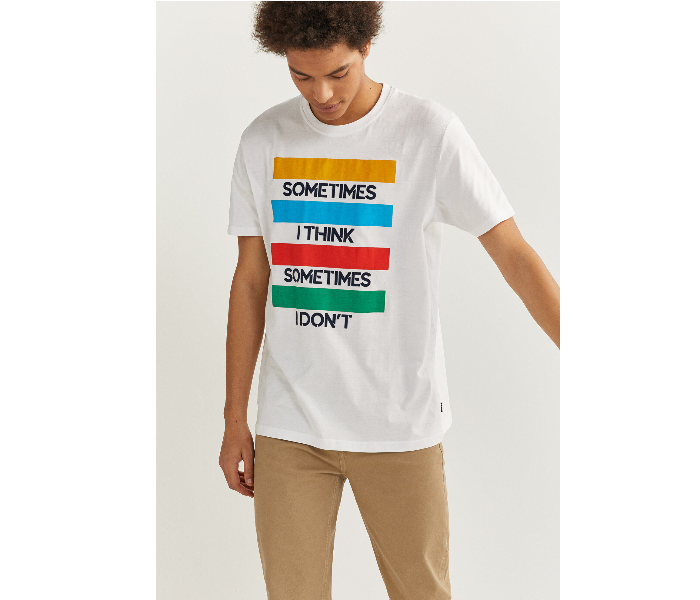 Springfield SS20 SPF Printed Quote Short Sleeve T-shirt XL - White - Zoom Image 1