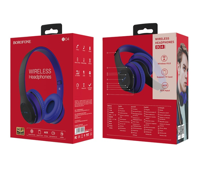 Borofone B04 Wireless Headphone Charming Rhyme - Blue - Zoom Image 3