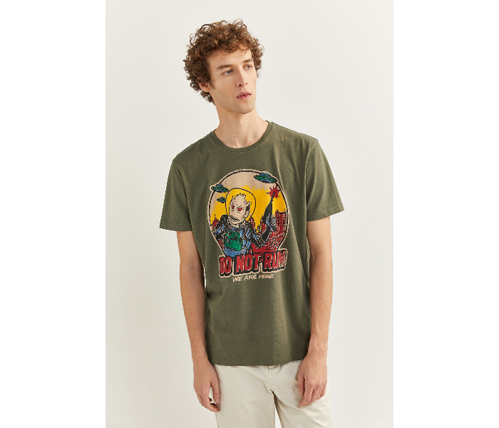 Springfield SS18 SPF Printed Short Sleeve T-shirt Small - Dark Green - Zoom Image 1