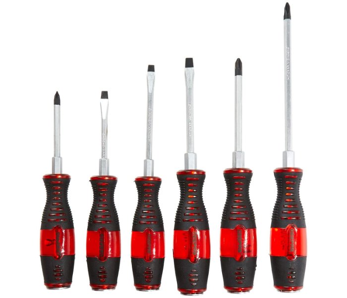 Geepas GT7652 6 Pcs Go-through Screwdriver Set Black and Red - Zoom Image 1