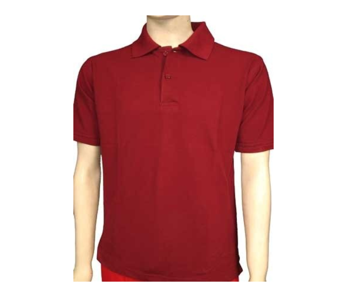 Premium Honey Comb Polo T-Shirt for Small Men - Maroon - Zoom Image