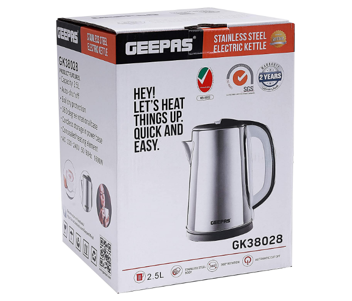 Geepas GK38028 2.5L Electric Kettle -Silver - Zoom Image 7