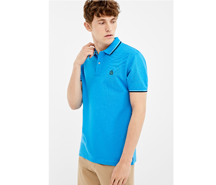 Springfield AW19 Basic Solid Slim Fit Polo T-Shirt X-Large For Men - Teal - Zoom Image 1