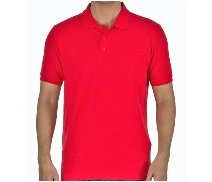 Premium Honey Comb Polo T-Shirt for Large Men - Red - Zoom Image