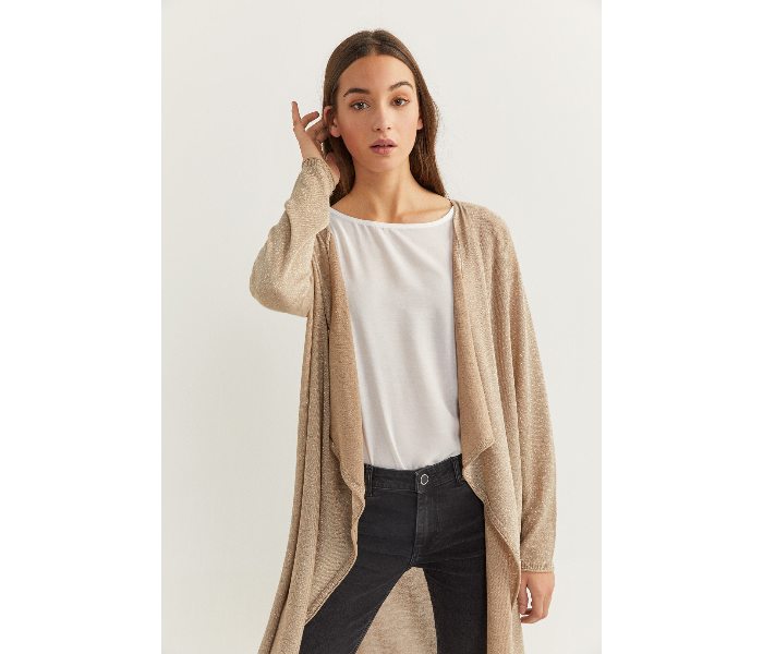 Springfield SS20 Cardigan Tricot Medium For Women - Light Brown - Zoom Image 4