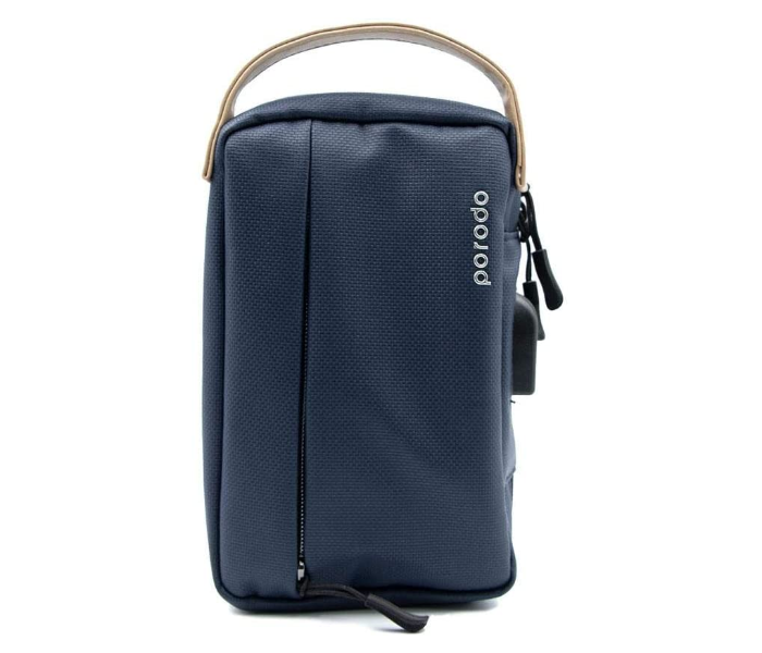 Porodo 8.2 inch IPX3 Water-Resistant Fabric with USB Connector Storage Bag - Blue - Zoom Image 1