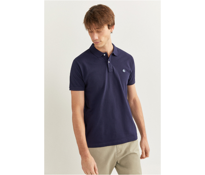 Springfield SS20 Basic Solid Slim Fit Polo T-Shirt Medium For Men - Navy Blue - Zoom Image 2