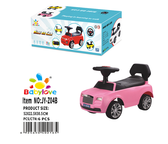 Babylove 28-04B Babylove Ride-On Car - Pink - Zoom Image 1