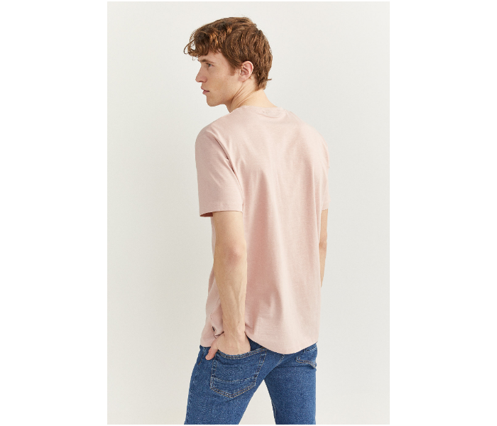 Springfield SS20 Short Sleeve Knitted T-shirt Medium For Men - Light Pink - Zoom Image 2