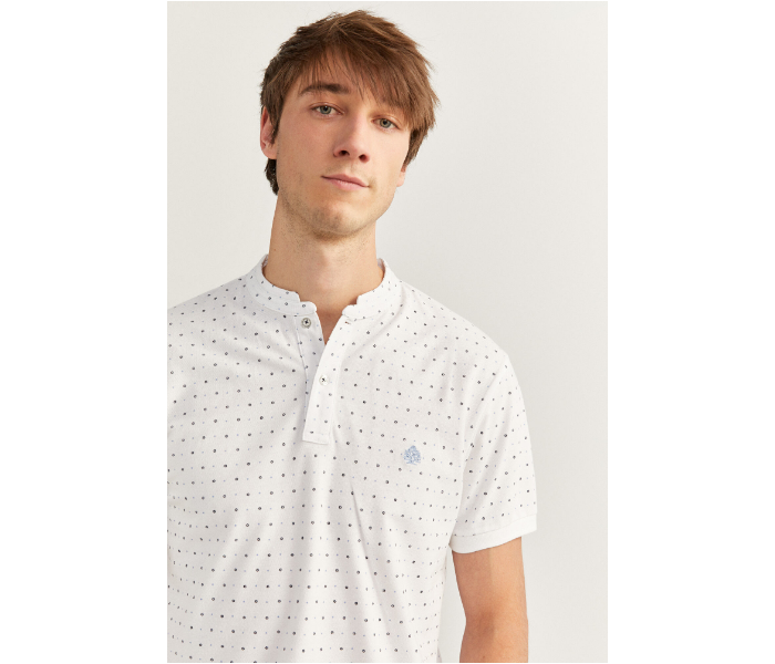 Springfield SS20 Basic Dotted Slim Fit Polo T-Shirt X-Large For Mens - White - Zoom Image 1