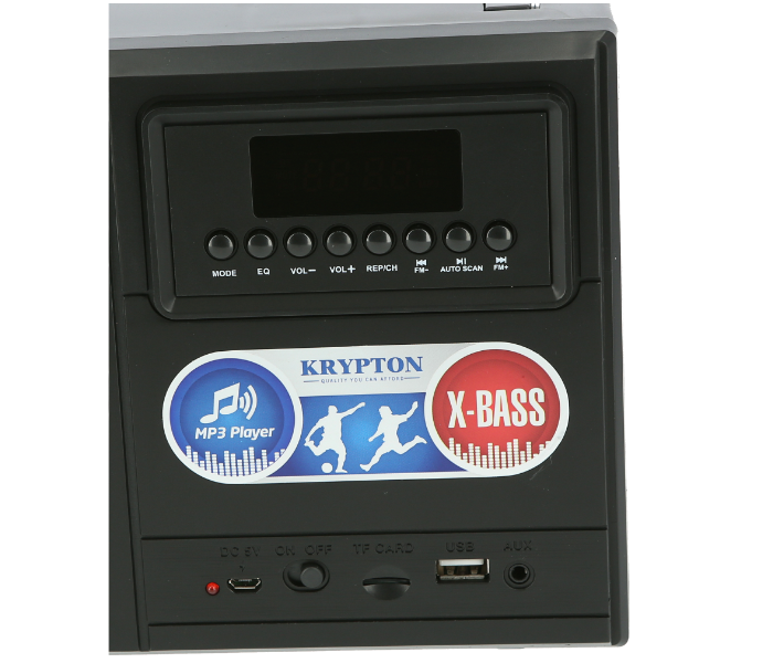 Krypton KNR5368 Rechargeable Bluetooth Radio MP3 FM TF WMA USB - Black - Zoom Image 5