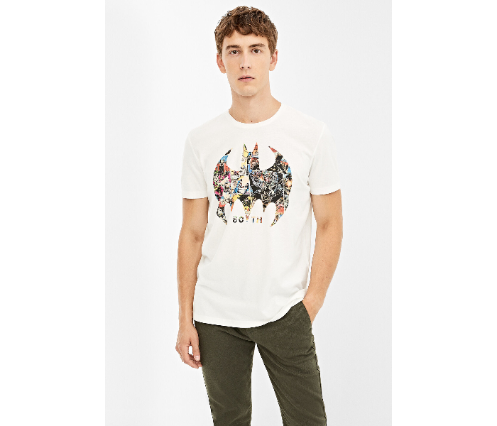 Springfield AW19 Regular fit Batman Print T-Shirt For Men - Ivory - Zoom Image 1