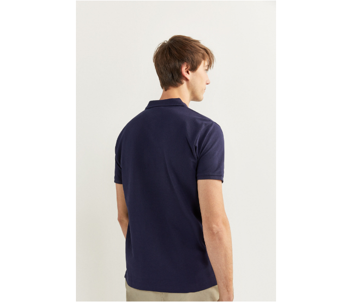 Springfield SS20 Basic Solid Slim Fit Polo T-Shirt XX-Large For Men - Navy Blue - Zoom Image 3