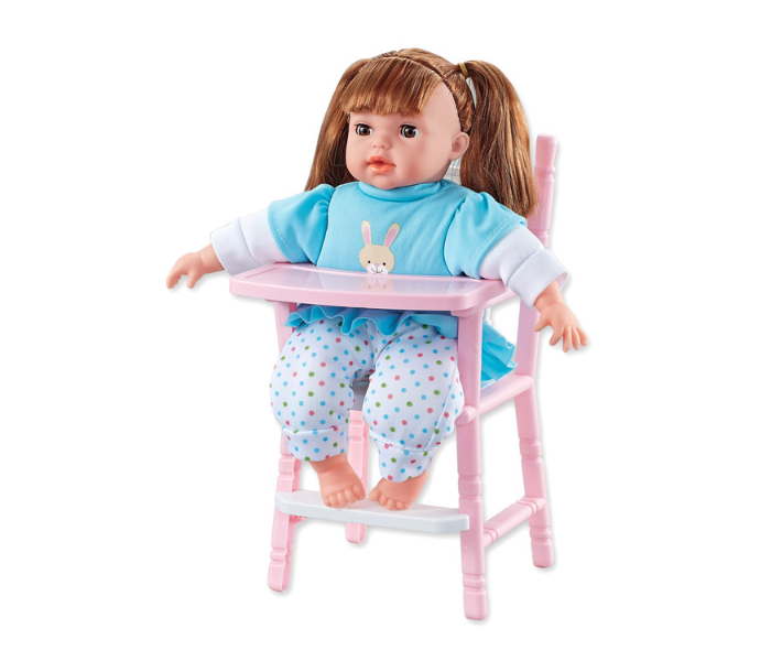 Basmah 14 Inch Girl Doll Set 2 in1 With Sound - Blue - Zoom Image 1