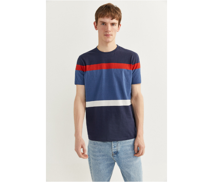 Springfield SS20 Short Sleeve Knitted T-shirt X-Large For Men - Blue and Red - Zoom Image 1