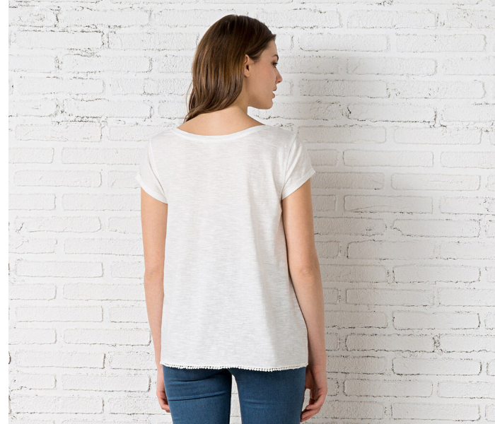 Springfield SS20 Short SleeveT-Shirt With Free Spirit Design X-Small For Women - White - Zoom Image 2