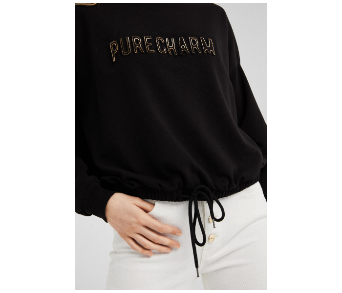 Springfield AW19 Sweat Shirt Large For Women - Black - Zoom Image 4