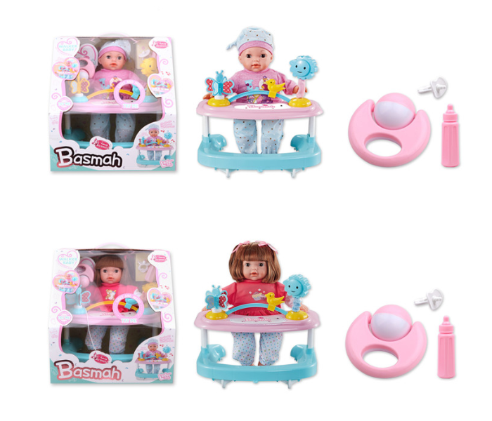 Basmah 14inch Girl Doll Set with Baby Walker and Sound - Zoom Image 3