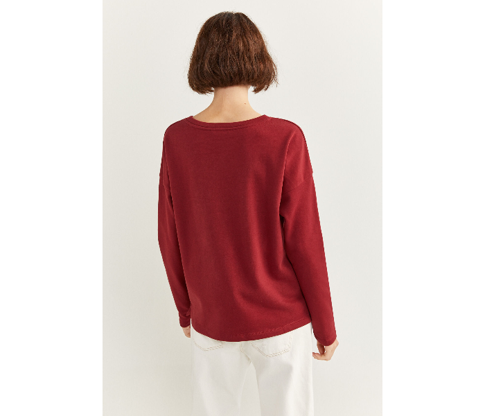 Springfield SS20 Full Sleeve Sweat Shirt Large For Women - Maroon - Zoom Image 4