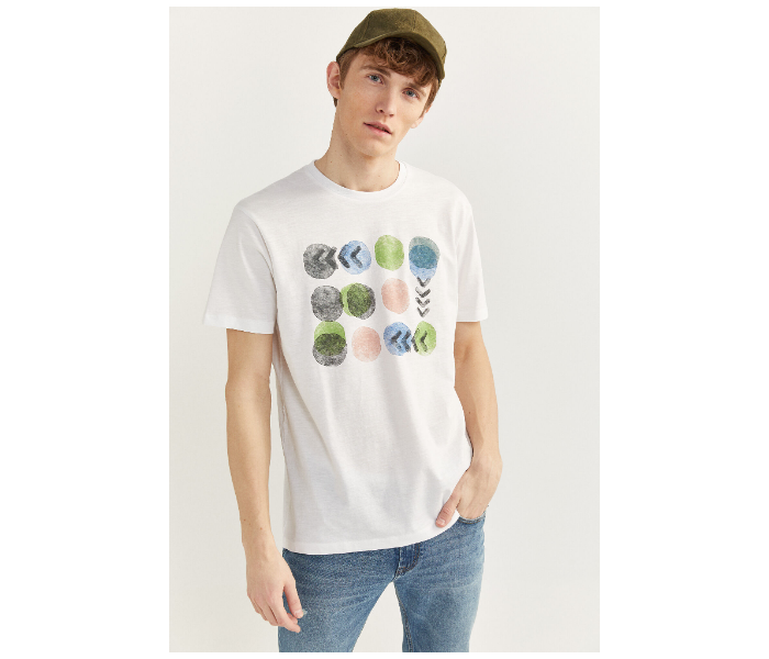 Springfield SS20 Short Sleeve Knitted T-shirt X-Small For Men - White - Zoom Image 1