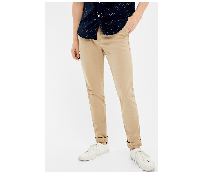 Springfield AW19 Solid Sport Trouser Chinos EU 40 For Men - Beige - Zoom Image 2