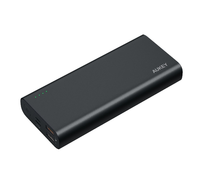 Aukey XD13B 20000mAh Aluminium USB-C Power Bank with Quick Charge 3.0 1 x USB-A to USB-C Cable - Black - Zoom Image 1