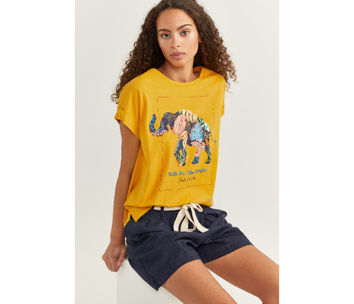 Springfield SS20 Short Sleeve T-Shirt With Design X-Large For Women - Dark Yellow - Zoom Image 1