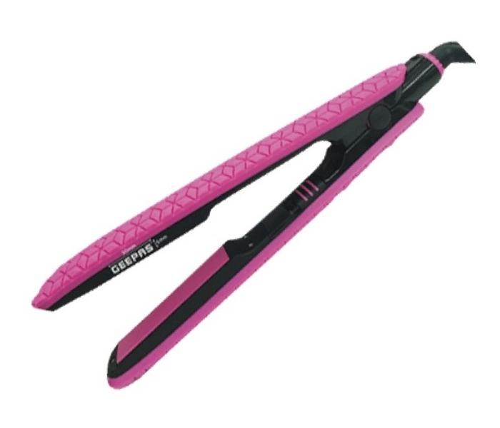 Geepas GH8704 Silicon Hair Straigtener - Pink and Black - Zoom Image