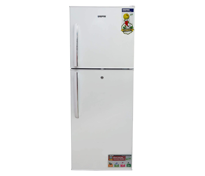 Geepas GRF2708WPN 270 Litres NoFrost Double Door Refrigerator - White - Zoom Image 1