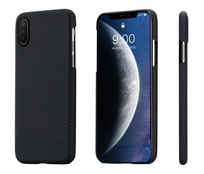 Pitaka 6.5 inch MagEz Case for iPhone XS Max - Black and Grey Plain - Zoom Image 1