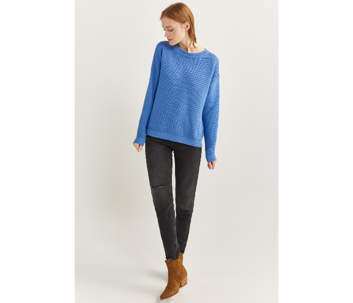 Springfield SS20 Long Sleeve Knitwear Large For Women - Blue - Zoom Image 3