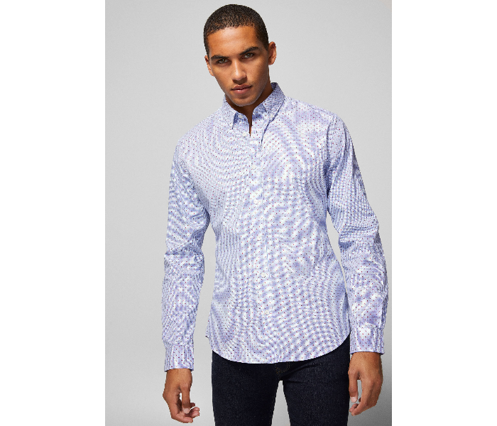 Springfield AW18 Long Sleeve Stripped Business Shirt X-Large For men - Blue - Zoom Image 3